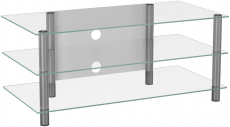 VCM Zumbo TV Rack LED Tisch Alu Glas Klarglas