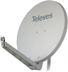 Televes S85QSD-W OSD-Line Offset Reflektor BxH 85x95cm, Feedarm klappbar, TÜV geprüft, Farbe: Weiß (RAL9002)